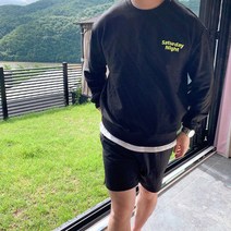 남자 FW 오버핏 세러데이 나염 커플 맨투맨 5컬러