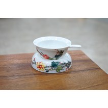 낮은 도자기 티스트레이너 차거름망