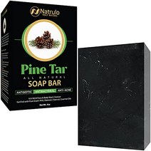 natrulo 모든 천연 소나무 타르 비누 바 4oz 항균 방부제 여드름 습진 건선 가려움증 완화 얼굴 앰프 바디 워시 클렌저 - 오트밀 숯 에센셜 오일이 함유된 순수 염소 우유