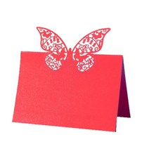 생일축하카드 팝업카드 메세지 세트나비 레이저 컷 테이블 이름 장소 카드, 03 Red_01 9x12cm
