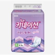 카네이션 성인 속기저귀 라운드형 프리미엄 패드 30매, 1개