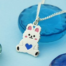 미아방지목걸이 토끼 미아방지팔찌 토끼 블루에폭토끼 실버 미아방지세트 조카선물 돌선물 백일선물, 목걸이