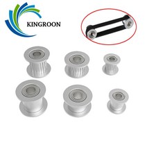kingroon 5pcs gt2 아이들러 타이밍 풀리 2gt 풀리 16 20 톱니 바퀴 보어 3mm 5mm 알루미늄 기어 폭 6mm 10mm 3d 프린터 부품, 20t w10 b5 with t, 실버 gt2 아이들러