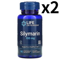 Life Extension 라이프 익스텐션 실리마린 밀크씨슬 100mg 베지캡슐 90정 2팩 Silymarin Healthy Liver, 2개