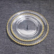 금장유리방울접시-투명접시 유리플레이트 크리스탈접시