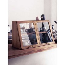 주방원목미니그릇장 옛날 엔틱 찻장 진열장 빈티지, 40cm 더블 레이어 - 로그 색상