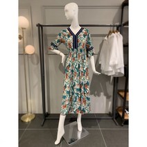 르니앤맥코이 V넥 수술 배색 보헤미안 원피스 (MK06OP708HJ)