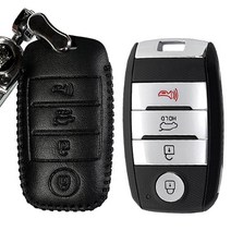 천연 가죽 스마트키케이스 뉴스포티지 뉴쏘렌토R 올뉴쏘렌토 올뉴카니발4버튼 105번 가죽키홀더, 라렌토(HLR)-105(블랙)