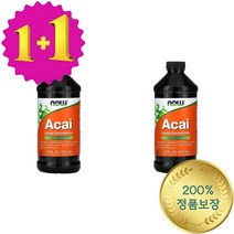 1+1 나우푸드 동결 건조 아사이 팜베리 열매 500mg 액상 473ml 엘라그산 카테킨, 1개, 기본