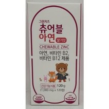그린키즈 츄어블 유아 아연 딸기맛, 120정, 1개