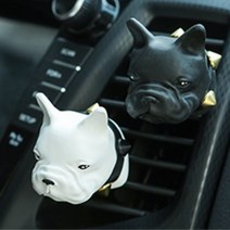 불독 방향제 차량 프렌치불독 차량용석고방향제, 점박이, 블랙체리, 1개