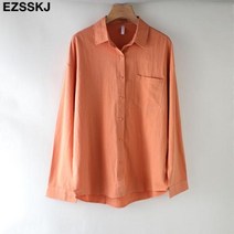 블라우스 셔츠 봄 결혼식 뉴 시크 캐주얼 루즈 코튼 여성 솔리드 컬러 오