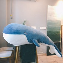 롱쿠션 푹신 대형 바디필로우 수면 왕베게 껴안고 자는 인형 고래 여친선물, 80cm, 블루 고래 옵션