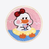 펀치 니들 DIY 만들기 원형 키트, 03_동물, PH190.튜브 오리