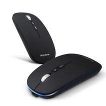 ANYZONE C타입 무선 블루투스 충전식 무소음 마우스 ANY-1, 블랙