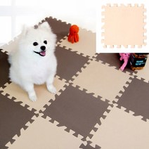 벨버드 강아지 미끄럼방지 장판 퍼즐 매트 10p, 베이지