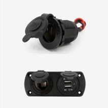 12V 전용 방수 매립형 1구 2구 시거잭 소켓 USB 포트 단자 자동차 바이크, 2구 시거소켓+USB단자