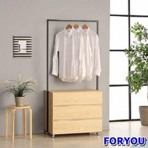 ForU141 스틸 3단 서랍 이동식행거 옷걸이 행거 행거봉 스탠드헹거 스탠드행거, 애쉬