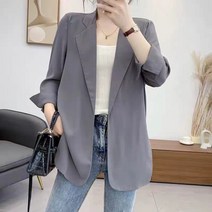 여성 캐주얼 얇은 칠부 소매 쉬폰 정장 자켓 Women