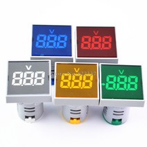 새로운 광장 22MM AC 20 500V 전압계 패널 LED 디지털 전압계 표시 등, 초록