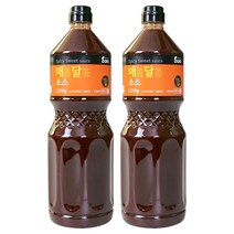 바로 매달 소스 2.25kg (2병) 양념장 매콤 달콤 불닭 해물 볶음 철판 떡볶이 치킨 업소용 대용량, 2개