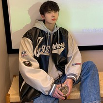 남성 야구복 가죽옷입니다 ins 스타일 재킷이에요