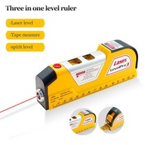 레이저레벨기 자동 레이저 레벨기 수평기 3 in 1 빨간색 레벨 미터 수직 앰프 수평 테이프 정렬기 거품 눈금자 실내 및 실외 정원 건물 수리, 없음