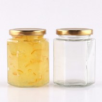 유리병 63파이 육각280 1개 (약 지름6.8cm 높이9.9cm 마개6.3cm 용량300ml), 흰색러그캡