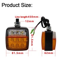 2Pcs 12V - 80V LED 포크 리프트 라이트 오토바이 차례 신호 빛 앰버 화이트 트럭 트레일러 테일 라이트, 한개옵션0, 한개옵션0