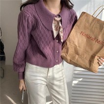 요즘유행 패션 스카프 넥 꽈배기 시크 여성 완소 니트 벌룬핏 취저