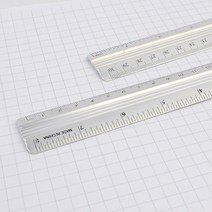 socean 20cm/30cm 인치 표시 스틸 제도 직자 알루미늄 자 업무 방안자 사무용 일자 도안 제도 오피스 문구 쇠 금속 인, 30cm