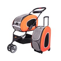 대형견 유모차 개모차 웨건 다기능 애완 동물 고양이와 트롤리 대용량 개 야외, 없음, 1.orange set