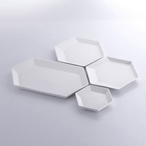 카로 육각 도자기 5p세트(대1 중2 소2), 화이트 5p세트