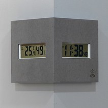 마지우 디지털 온습도계 겸용 코너 벽시계 2colors, 화이트
