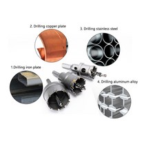 철판 절단기 커터 니블러 카바이드 팁 TCT 구멍 톱 16-100mm 스테인레스 강판 철 드릴링 금속 가공 키트 비, 02 21mm