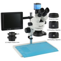 주사전자현미경 비파괴 수질 검사 오염도측정기 7X-45X 줌 Trinocular Simul 초점 스테레오 1080P HDMI USB VGA 디지털 산업 카메라, 7.14MP HDMI VGA Set