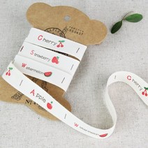 JSTrading (1마) 면라벨 코튼라벨 테이프, 1개, (1마)면라벨-10 레드프루츠