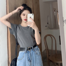 셀러허브 여성패션 [오노마] ONM 여자 슬림 무지 베이직 반팔티 이너티 데일리 코디