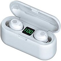 acuvar 완전 무선 블루투스 5.0 충전식 ipx7 방수 이어버드 헤드폰 마이크 2000mah USB 스마트 듀얼 충전 케이스스탠드 서라운드 스테레오 베이스 및 패시브, 하얀색