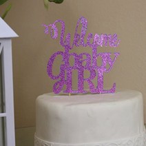 All About Details Purple Welcome Baby Girl Topper, 1