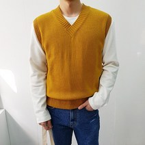 구스마켓 남성용 데일리 브이넥 니트 조끼 (7Color)