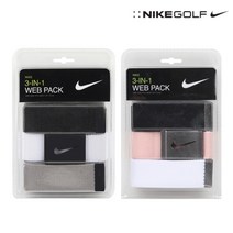 나이키 3팩 웨빙 벨트 DS5006 3개 1세트 컬러 2종 택1, 809X 블랙 핑크 화이트