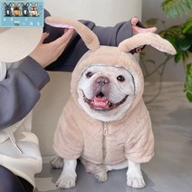 푸들 핸드메이드 보스턴테리어 니트 할머니 깡패 비숑 프렌치불독 보스턴테리어 강아지 옷 호랑이옷 크리스마스 조폭, L(3.0-6.0kg), 살구 토끼털 코트