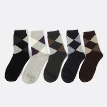 굿즈트리 아가일패턴 남성용 중목 양말 5켤레세트/ 정장양말