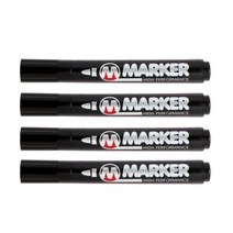 철제 목재 플라스틱 유리 유성 매직 펜 마카펜 4p세트 (검정)