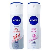 니베아 드라이/화이트 데오드란트 스프레이 60ml 2개 땀냄새케어, 선택:{AA2} 화이트 2개