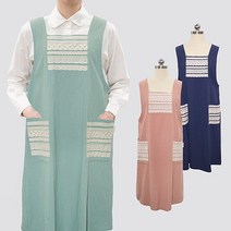 잇즈타임 어린이집 보육교사 레이스 조끼형 앞치마, 1개, 네이비