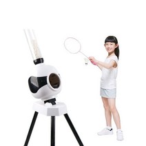배드민턴 서버 머신 초보자용 파워 초보 연습기 홈트 연습, 흰색 + 배드민턴 공 12개 + 무료 USB