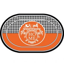 빅사이즈 트렌드 고급 하운드투스 무늬 거실 타원형러그