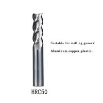 알루미늄 목공자 3 플루트 초경 밀링 커터 텅스텐 엔드 밀 CNC 도구 목공 도구 알루미늄 유리 섬유 아크릴, 01 HRC50_07 4X4DX50L-3F